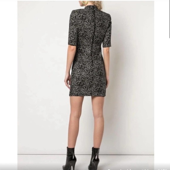 Alice + Olivia Inka Strong Shoulder Mock Neck Dress - Picture 3 of 9